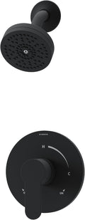 Symmons 6791MBTRM Identity Single Handle Shower Trim Kit with 2.0 GPM HydroMersion Showerhead, Matte Black (Valve Not Included)