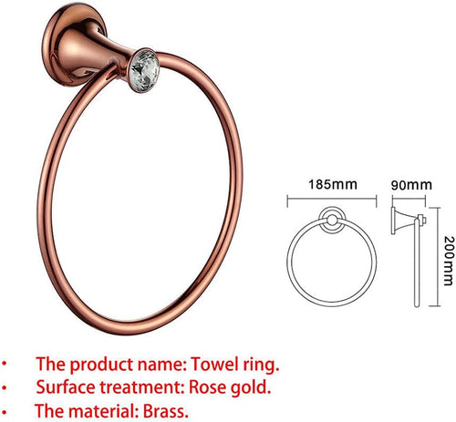 & Rose Bathroom Accessories - Brass Wall Mounted Toilet Brush, Paper Towel Rack, Glass Shelf - Modern Bath Hardware(Robe Hook)