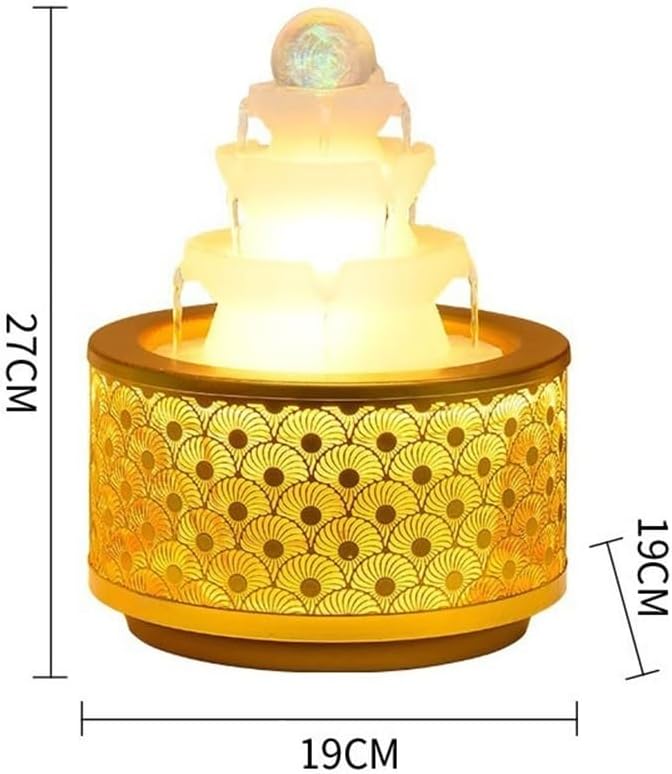 GLigeT Tabletop Fountain Circulating Water Fountain Desktop Water Feng Shui Wheel Office Living Room Entrance Desktop Decorative Ornaments Water Fountain Decor(Small)