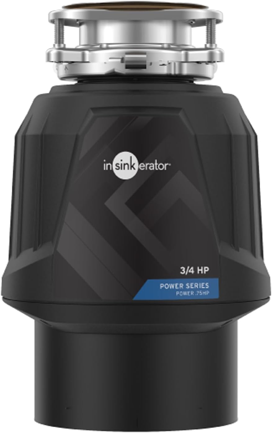 InSinkErator Power .75HP, 3/4 HP Garbage Disposal, Power Series EZ Connect Continuous Feed Food Waste Disposer, Black