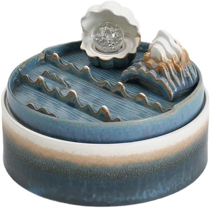 GLigeT Tabletop Fountain Polybasin Circulating Water Feature Desktop Small Humidifier Company Living Room Fountain Decoration Housewarming Gift Water Fountain Decor
