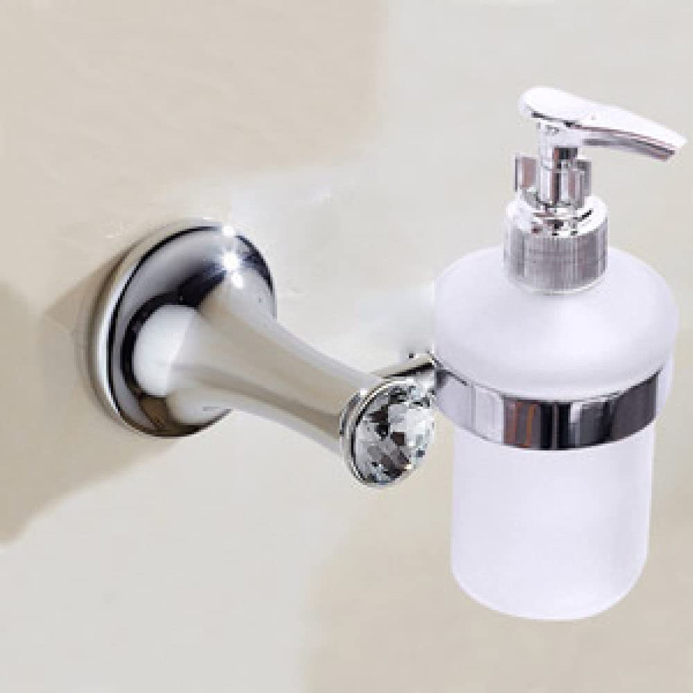 Chrome Plated Double Towel Bar Bathroom Accessories - Modern Wall-Mounted Towel Rack, Robe Hook, Soap Basket(Soap Dispenser)