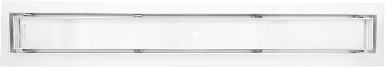 304 Side Outlet Linear Offset Shower Drain Brushed Nickel Long Shower Drain Kit Hair Catcher Strainer Grate Cover Bathroom Floor Insert (24 Inch, Tile in Design)