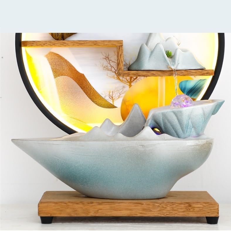 GUERNSEY Tabletop Fountain Tabletop Fountain Flowing Water to Make Money Circulating Water Fountain Office Desktop Coffee Table Ornaments Indoor Fountain