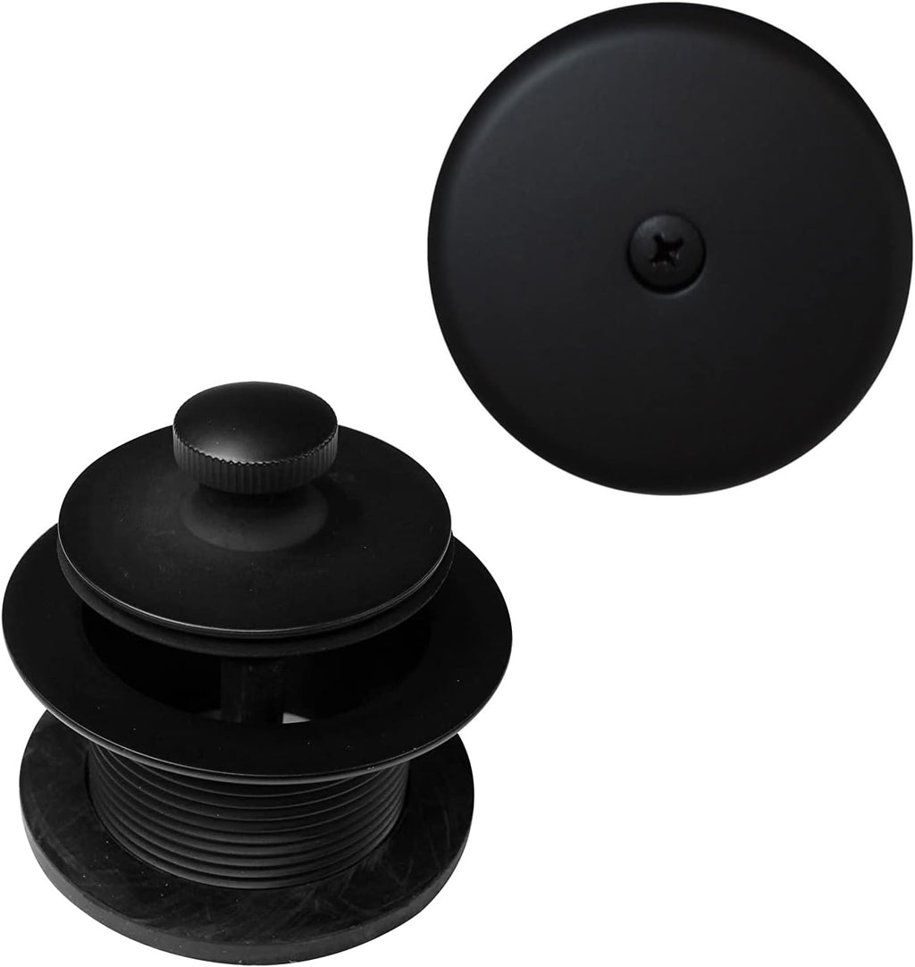 Westbrass D49721-12-62 1-1/2' Bath Waste & Overflow Assembly with Pull Drain Stopper and One-Hole Faceplate Top Elbow - Sch. 40 PVC, Matte Black (12-Pack)
