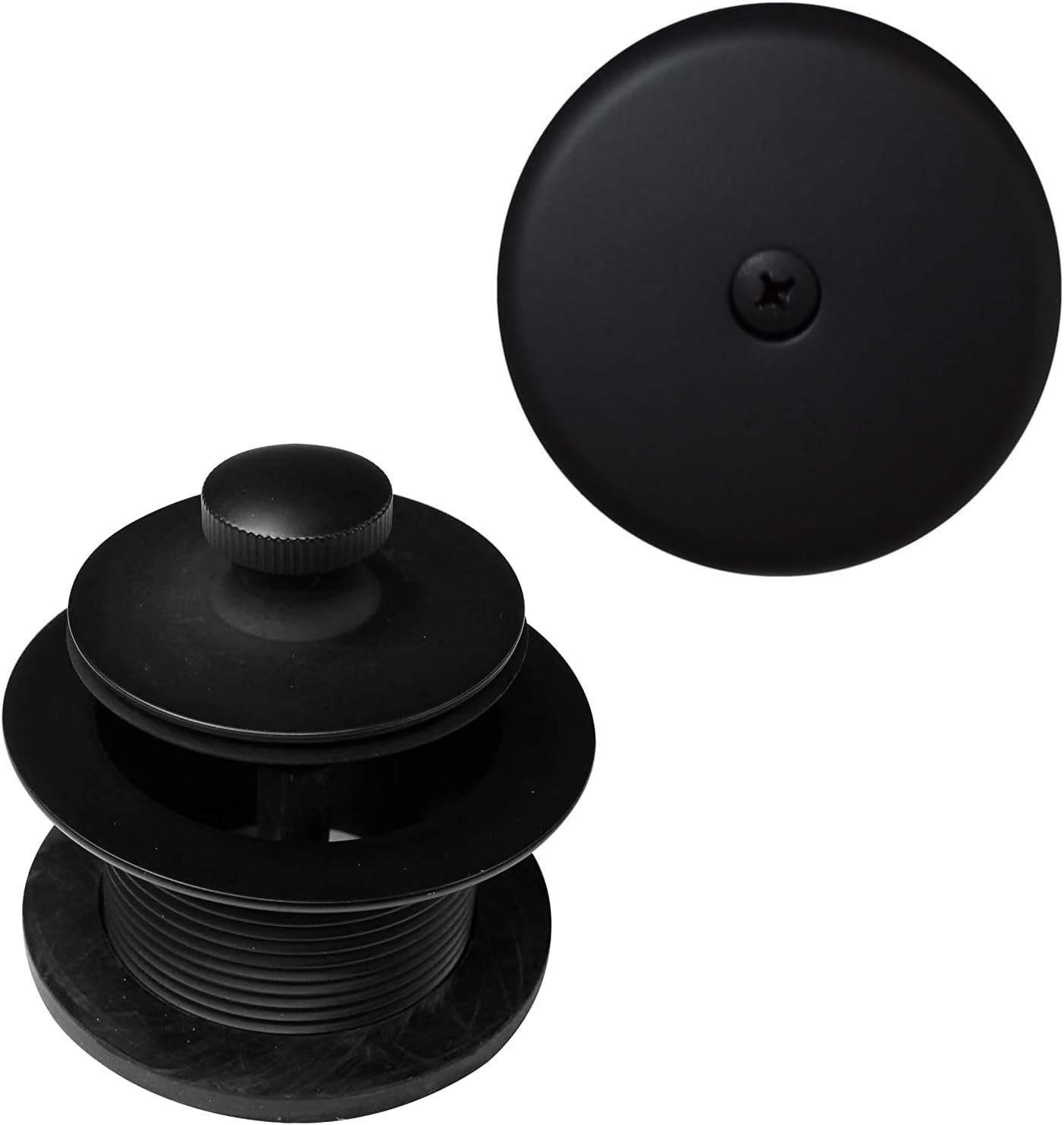 Westbrass D49721-12-62 1-1/2' Bath Waste & Overflow Assembly with Pull Drain Stopper and One-Hole Faceplate Top Elbow - Sch. 40 PVC, Matte Black (12-Pack)