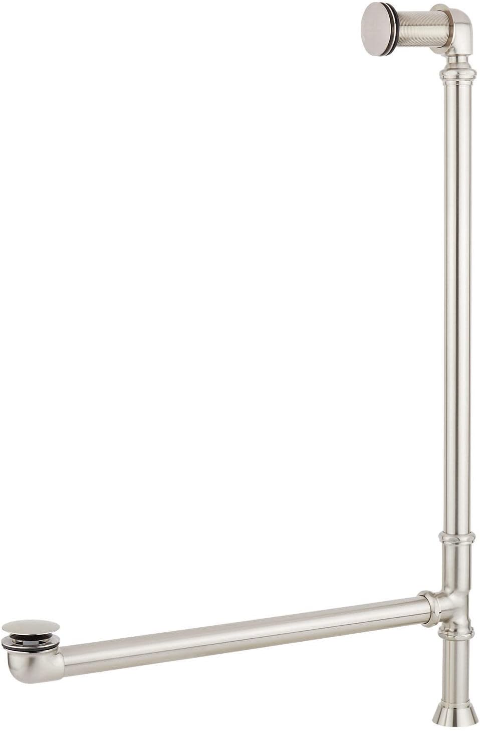 Signature Hardware 946214 Frayser 71' Cast Iron Soaking Double Slipper Pedestal Freestanding Tub with Rolled Rim and Drain Kit - White/Chrome Drain