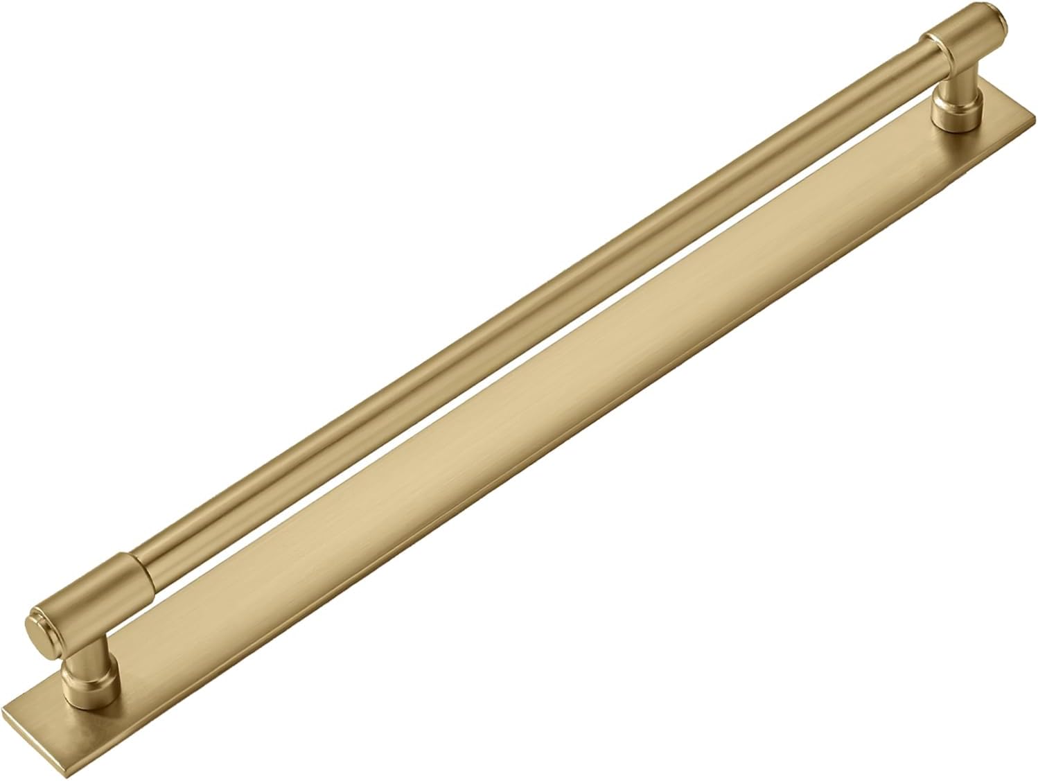 khtumeware 5 Pack 12 Inch(305 mm) Center to Center Champagne Bronze Cabinet Pull Backplate with Base Plate Zinc Solid Satin Brass Kitchen Cabinet Handles Drawer Pulls Cabinet Hardware