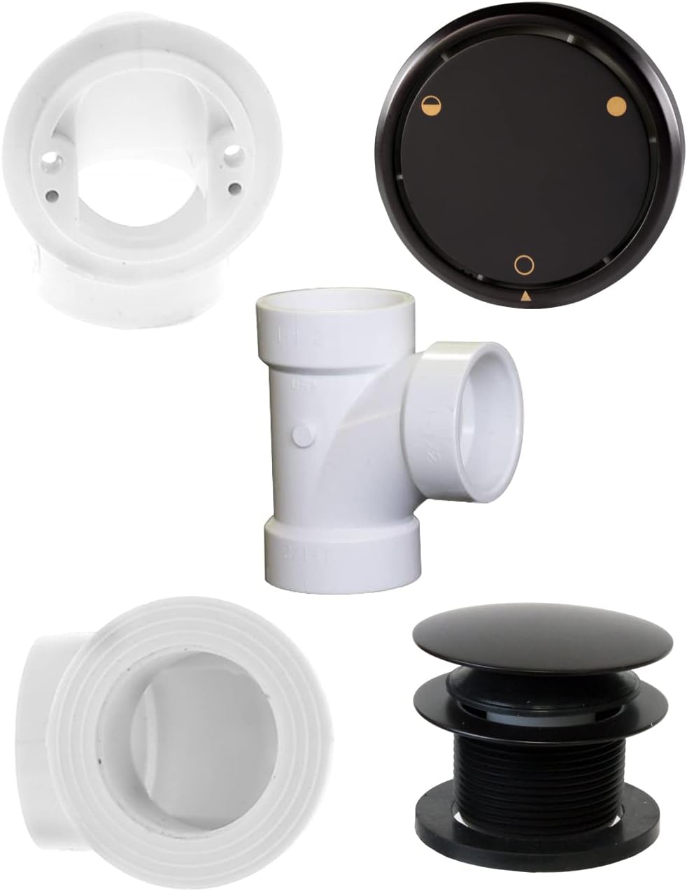 Westbrass D493244CHM-4-12 Bath Waste & Overflow Assembly with Patented Deep Soak Faceplate Cover and Tip-Toe Drain Plug - SCH. 40 PVC, Oil Rubbed Bronze (4-Pack)