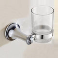 Chrome Plated Double Towel Bar Bathroom Accessories - Modern Wall-Mounted Towel Rack, Robe Hook, Soap Basket(Tumbler Holder)