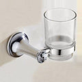 Chrome Plated Double Towel Bar Bathroom Accessories - Modern Wall-Mounted Towel Rack, Robe Hook, Soap Basket(Tumbler Holder)