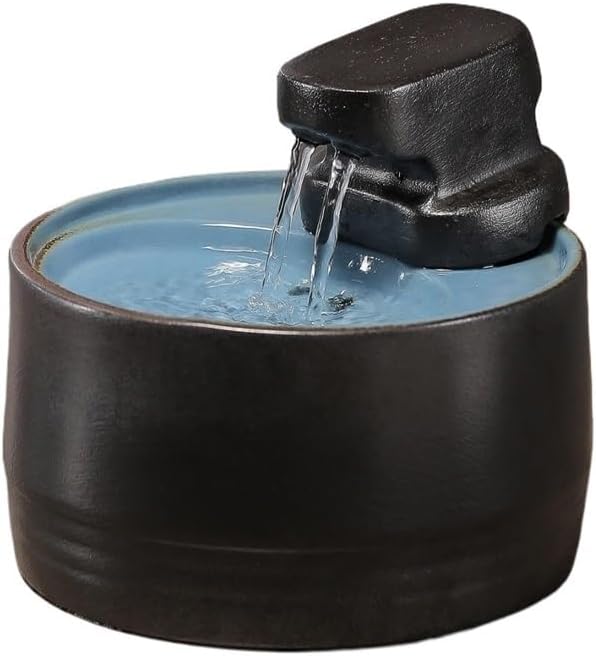Tabletop Tabletop Fountain Home Waterfall, Desktop Décor Soothing Sound Meditation Relaxing Water Feature Decor(Black)