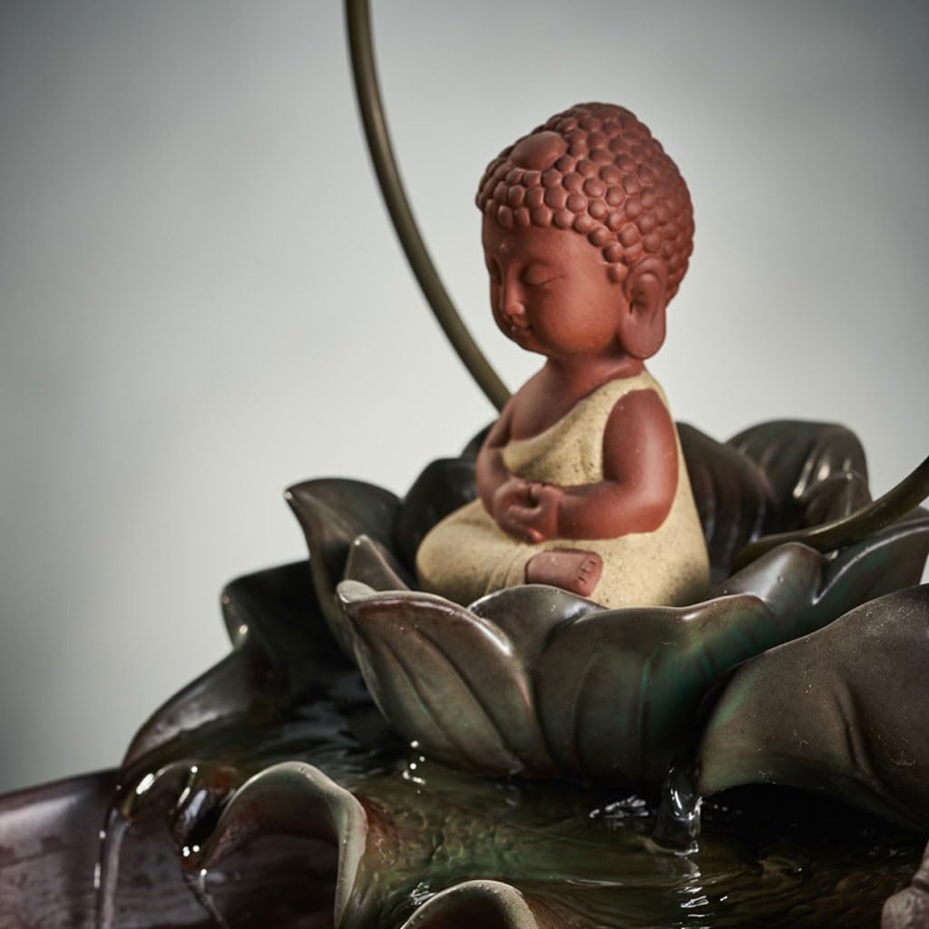 GUERNSEY Tabletop Fountain Chinese Style Backflow Incense Home Living Room Desktop Ornaments Indoor Circulating Water Desktop Fountain Ornaments Tabletop Fountains Indoor Fountain