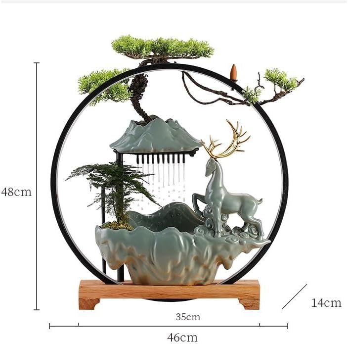 GUERNSEY Tabletop Fountain Tabletop Fountain Chinese Style Water Ornaments Creative Home Porch Living Room Desktop Office Circulating Water Fountain Indoor Fountain
