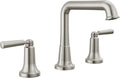 Delta Saylor Brushed Nickel Bathroom Faucet 3 Hole, 8 Inch Widespread Bathroom Sink Faucet for Vanity, Metal Push-Pop Drain Assembly, Stainless 3536-SSMPU-DST