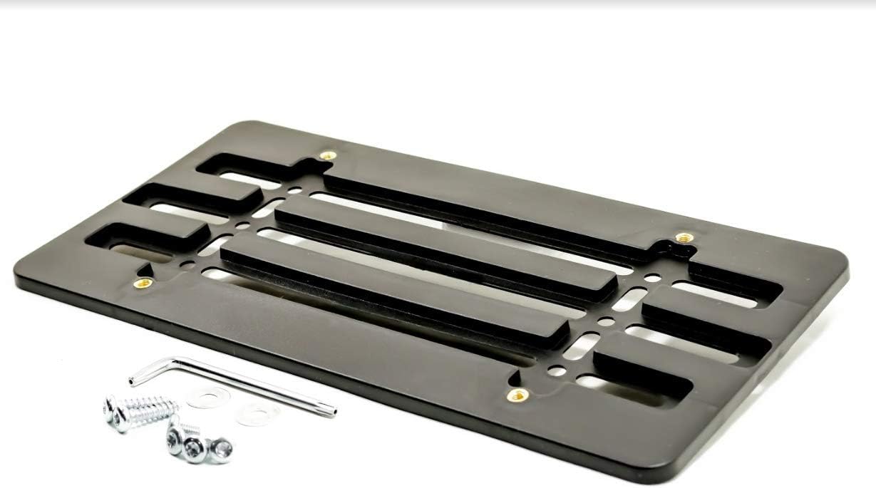 50 EACCESSORIES EA License Plate Holder Bracket for All Flat Bumpers–Universal Tag Mount Set for Cars,SUV,Truck,Golf Carts–ABS Plastic Plate Holder with Mounting Kit Hardware–US,Canada Standard(50)