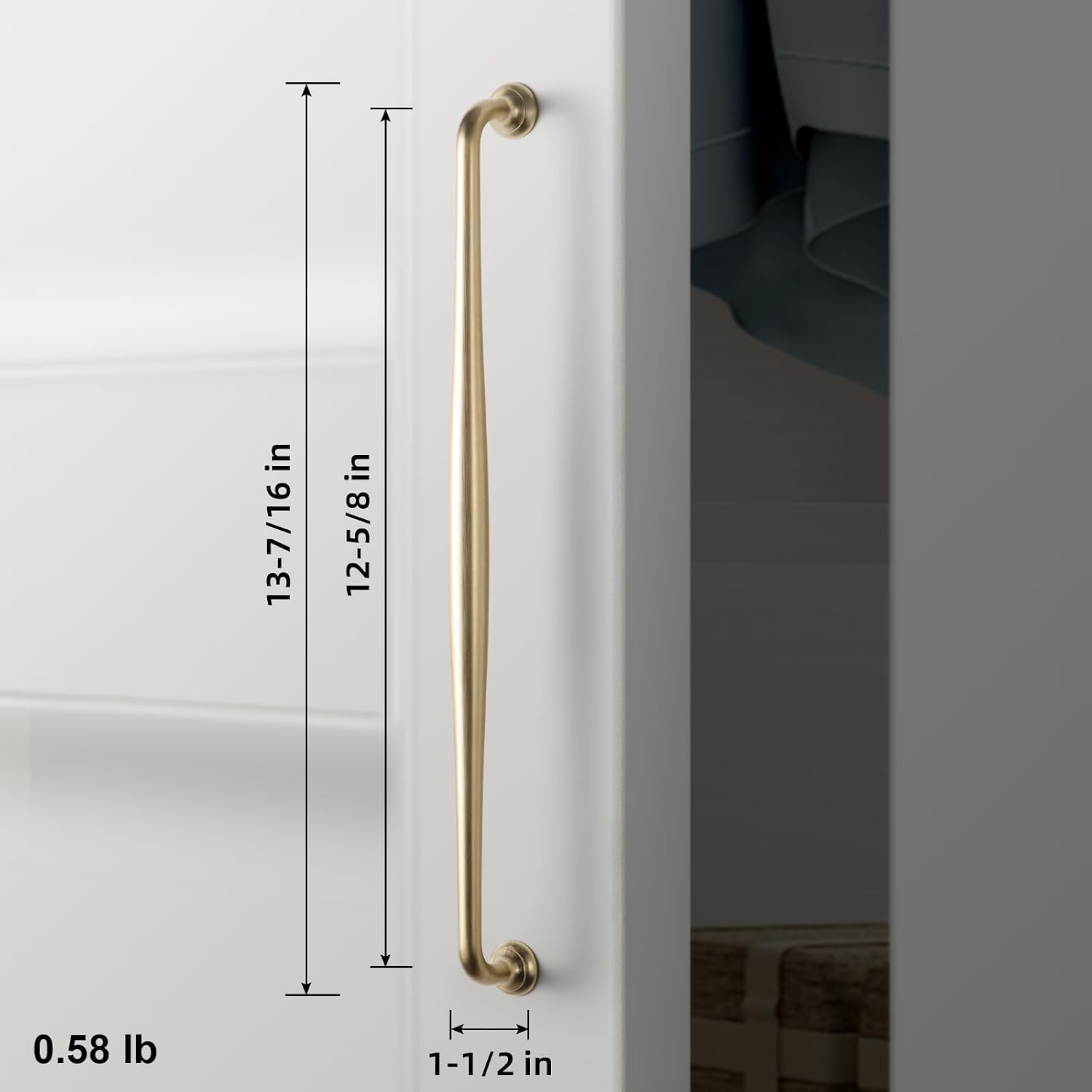 Goo-Ki Champagne Bronze Cabinet Pulls 12-5/8 in Hole Centers, 6 Pack, Zinc Alloy, Transitional Drawer Spindle Handles for Kitchen, Dresser, Vanity, Bathroom