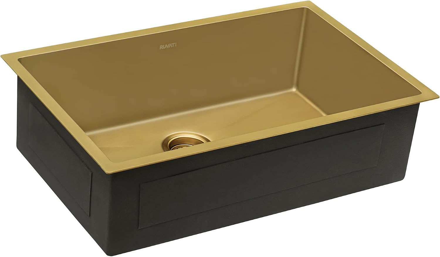 Ruvati 30-inch Undermount Satin Brass Matte Gold Stainless Steel Kitchen Sink 16 Gauge Single Bowl - RVH6300GG