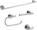 HomeStock Bathroom Hardware Set - 4 Piece Polished Chrome Accessory Kit