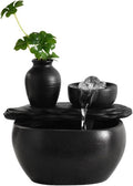 GLigeT Tabletop Fountain Desktop Wealth Fountain Ceramic Wealth Feng Shui Ornament Entrance Living Room Desktop Decoration Water Fountain Decor