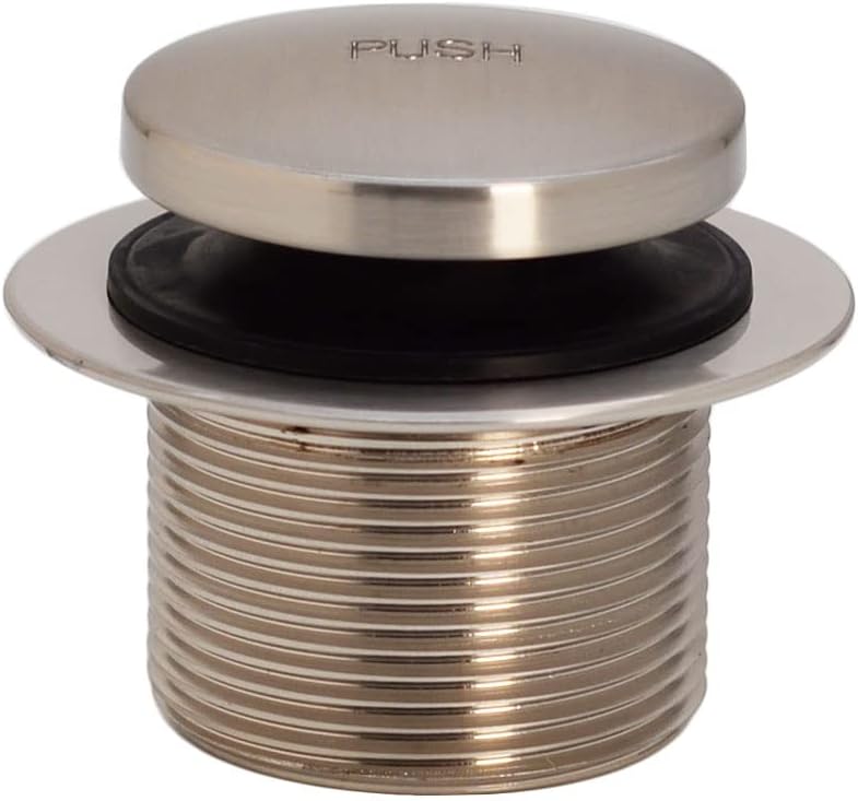 Westbrass A593244-07 14' x 1-1/2' White Tubular Bathtub Waste & Overflow Assembly with Tip-Toe Drain Plug and 2-Hole Faceplate, Satin Nickel (Pack of 12)