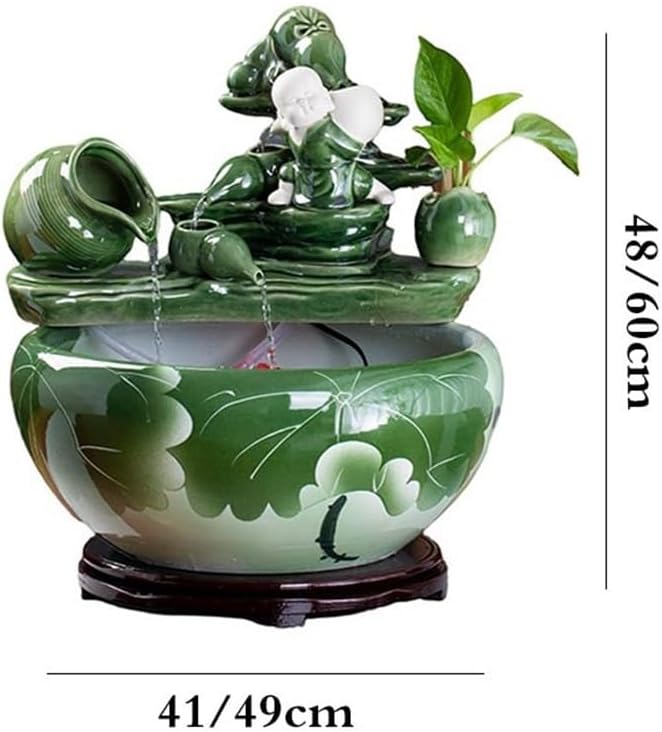 Tabletop Tabletop Fountain Ceramic Fish Tank Desktop Landscaping for Indoor and Home Decoration Decor(Large)