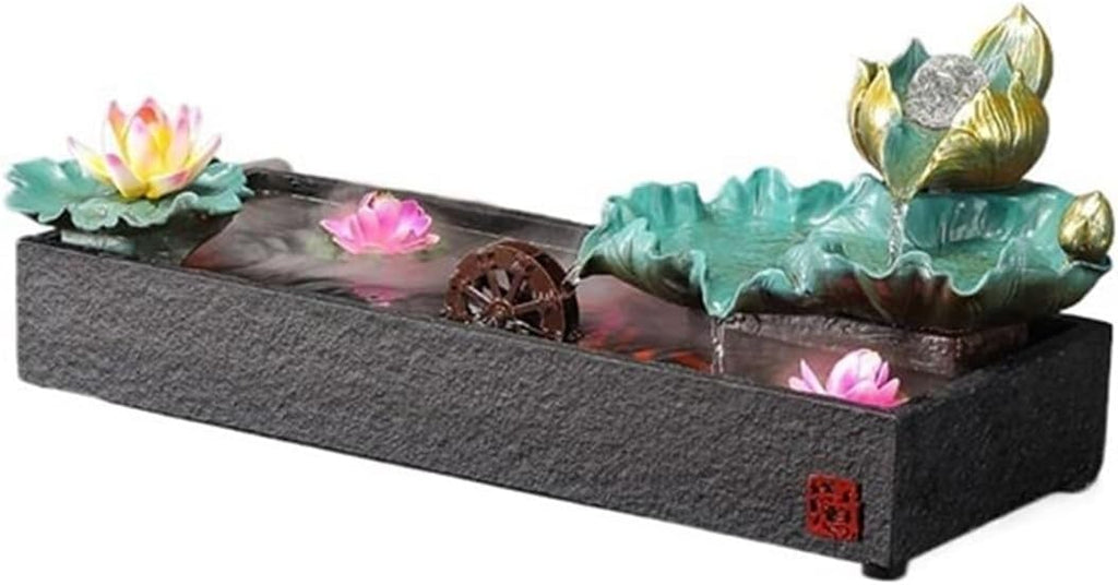 Tabletop Tabletop Fountain, Meditation Indoor Waterfall Feature for Home Office Bedroom Relaxation Decor(Large)