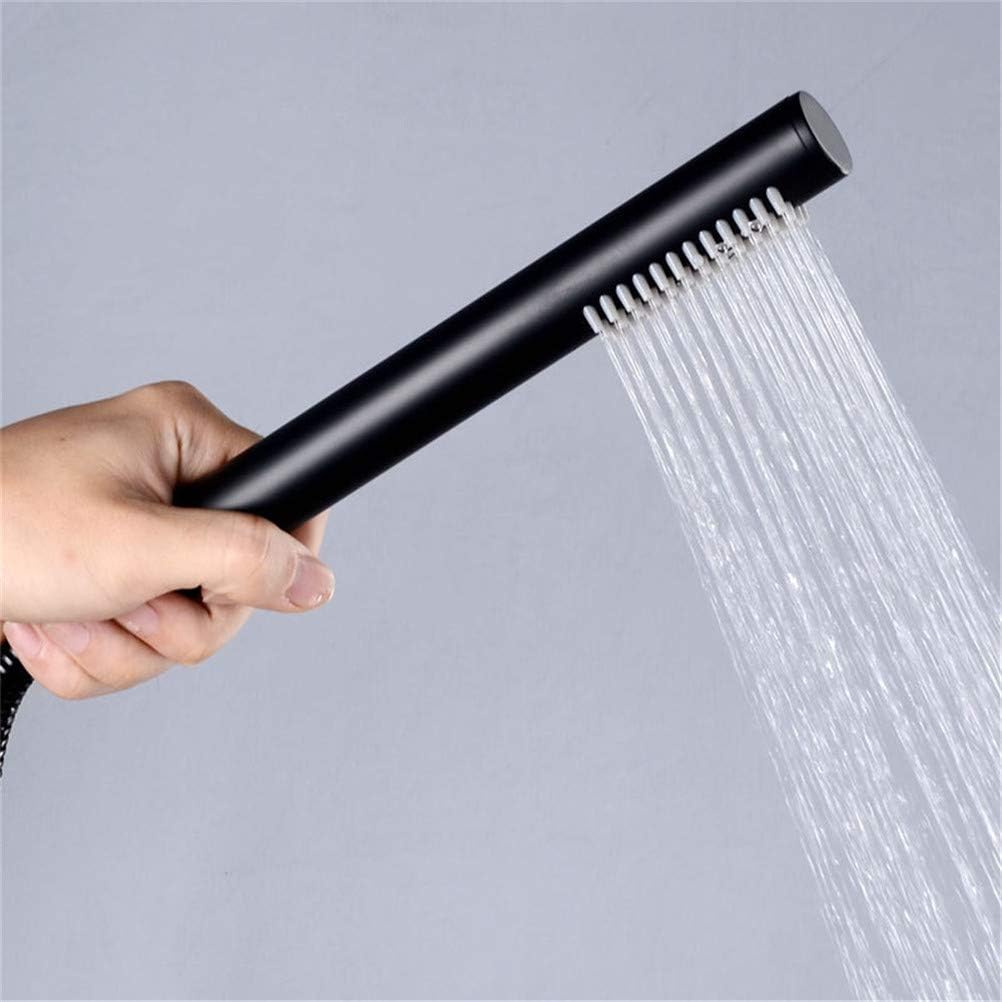 Brushed Gold Brass Wall Mounted Bathtub Shower Set Bathtub Faucet Mixer Bathroom Shower Faucet Bath Spout Shower Tap, Black