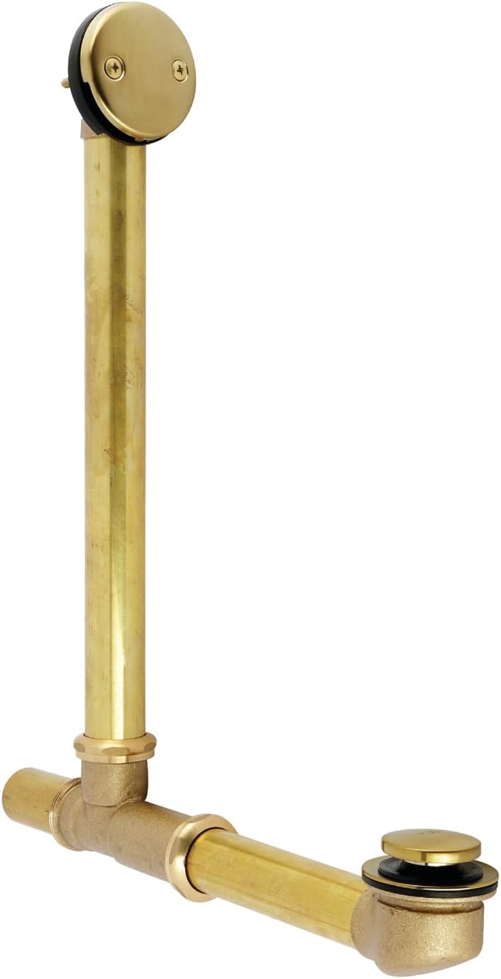 Kingston Brass DTT2167 16' Bathtub Waste and Overflow Drain, Brushed Brass