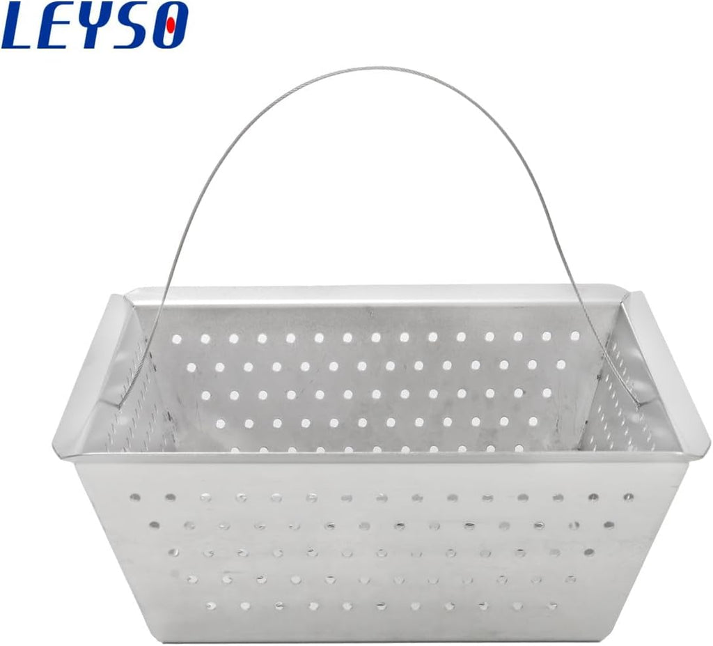 Leyso Stainless Steel Floor Sink Drop-in Basket Strainer Sink Drain Cover 8-1/2' x 8-1/2' x 3-1/8' for Kitchen, Restaurant, Bar, Buffet (Drop-in SS x 4)
