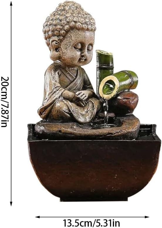 GUERNSEY Tabletop Fountain Modern Chinese Zen Ornaments Resin Water Ornaments Desk Water Circulation Fountain Indoor Fountain
