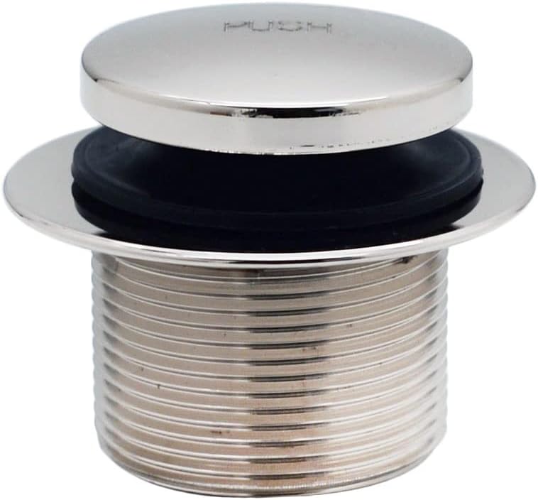 Westbrass Y593144CP-12 14' Black Tubular Bath Waste & Overflow Assembly with Tip-Toe Drain Plug and Two-Hole Faceplate, Polished Chrome (12-Pack)