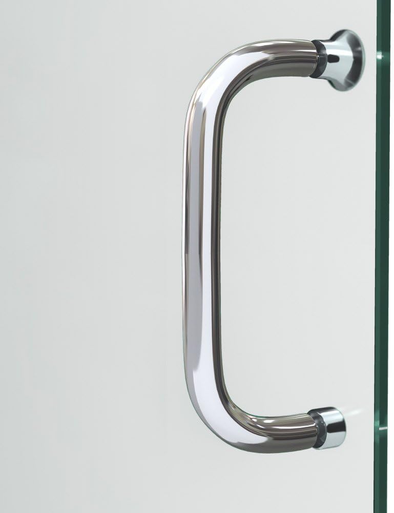 DreamLine Infinity-Z 32 inch D x 60 inch W x 78 3/4 inch H Semi-Frameless Sliding Shower Door in Brushed Nickel and Clear Glass, Right Drain Shower Base, and Wall Kit in White