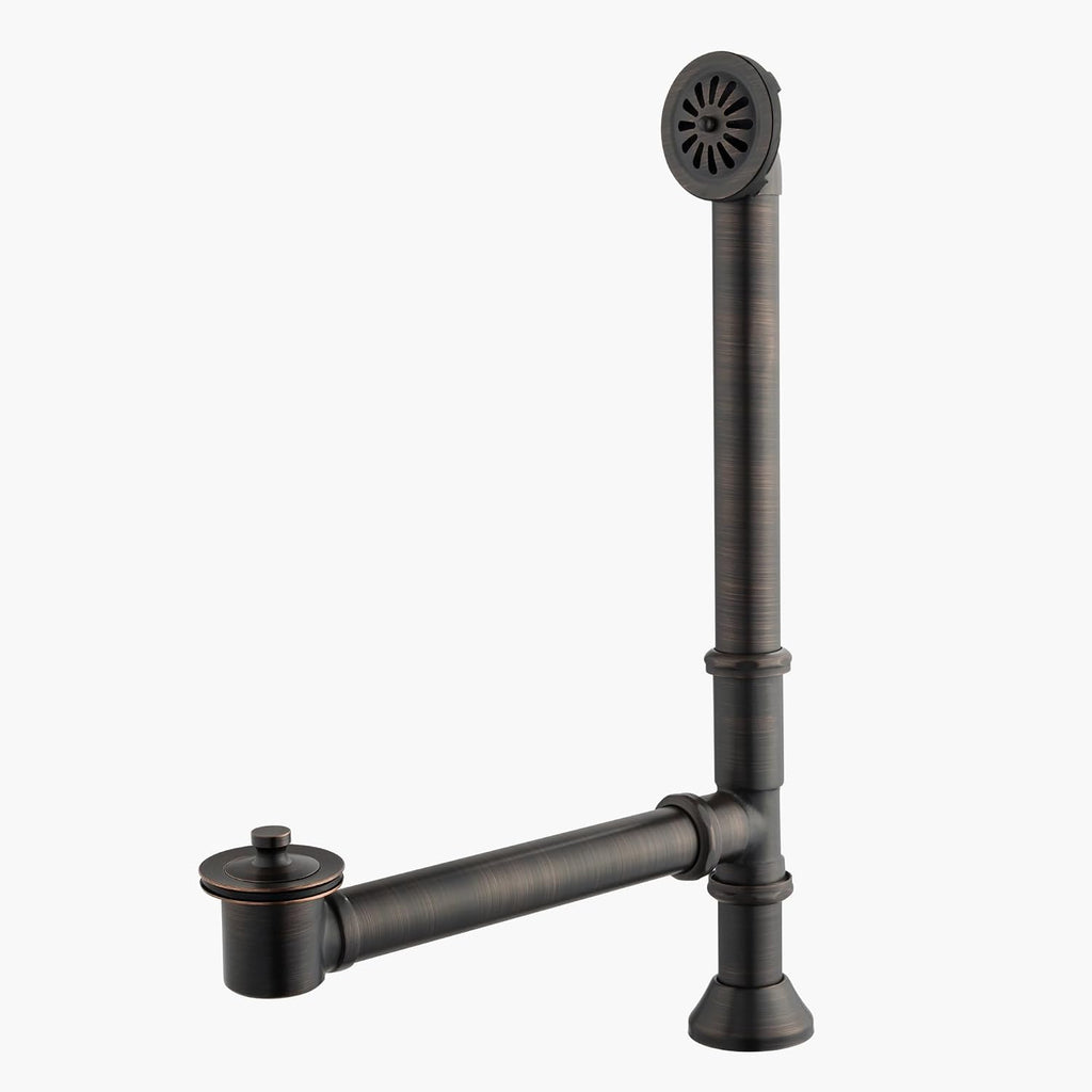 Artiwell Vintage Claw Foot Tub Drain Kit with Lift and Turn Bath Drain Stopper, 1-1/2' Brass Tubular Leg Tub Bathtub Waste and Overflow Drain Assembly with Drain Plug and Bathtub Overflow Cover