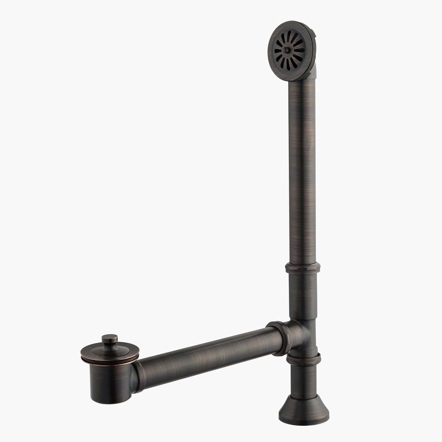 Artiwell Vintage Claw Foot Tub Drain Kit with Lift and Turn Bath Drain Stopper, 1-1/2' Brass Tubular Leg Tub Bathtub Waste and Overflow Drain Assembly with Drain Plug and Bathtub Overflow Cover