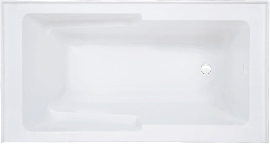 Swiss Madison Voltaire 60 x 32 Skirted Right Drain Soaking Apron Bathtub in Glossy White with Integrated Overflow and Armrest, Drain Included