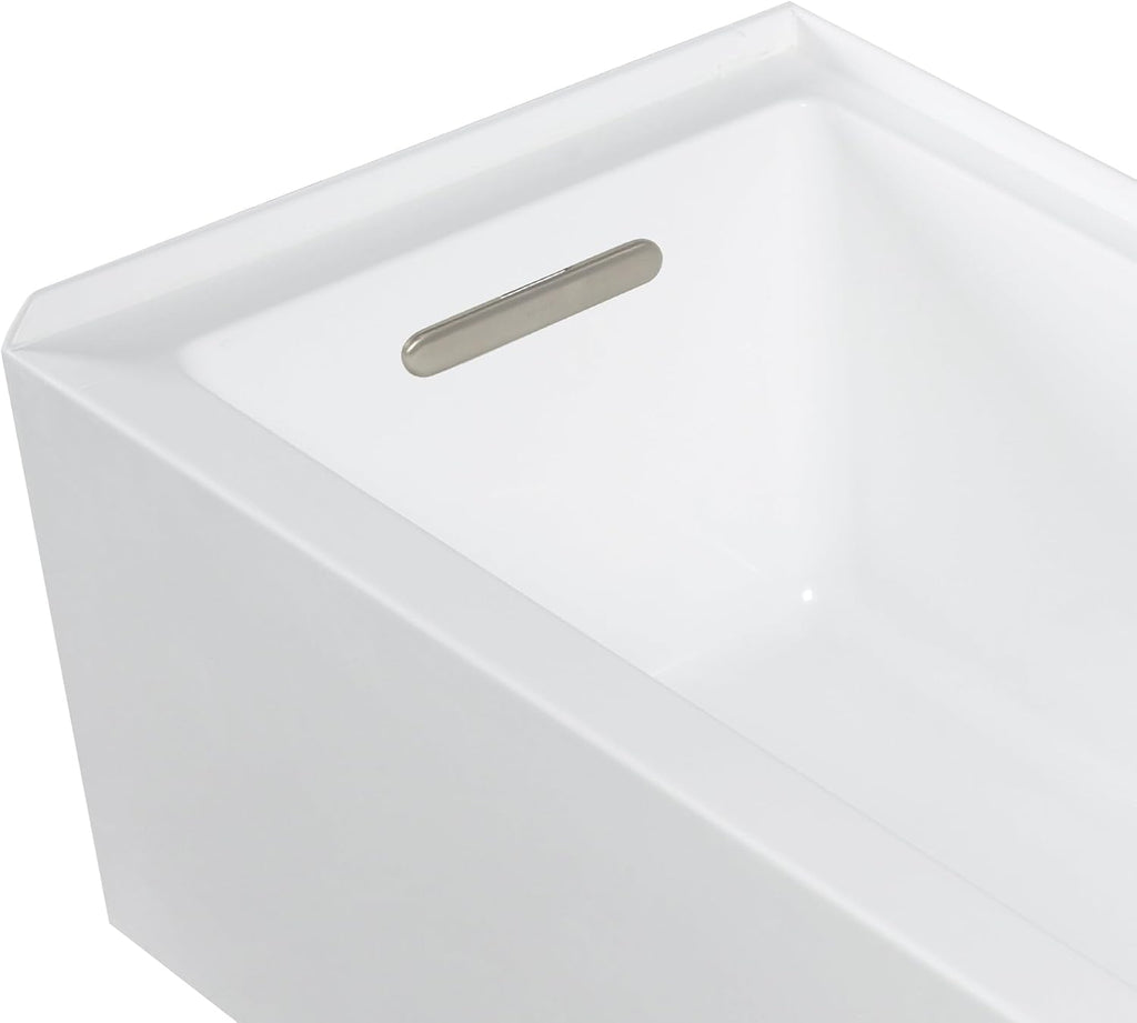 Transolid Unity AFR 60 x 30 x 22-1/4 in. Acrylic Alcove Bathtub with Left-Hand Drain, White