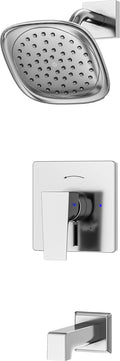 Symmons Verity HydroMersion Single Handle Tub and Shower Faucet Trim Kit with Showerhead and Tub Spout