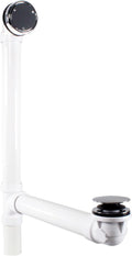 Westbrass D493244CHM-4-26 Bath Waste & Overflow Assembly with Patented Deep Soak Faceplate Cover and Tip-Toe Drain Plug - SCH. 40 PVC, Polished Chrome (4-Pack)