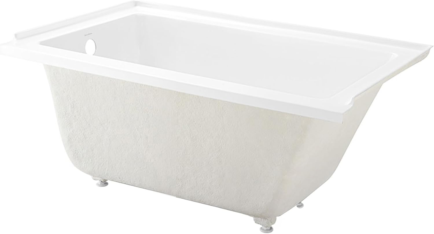 Swiss Madison Voltaire 54' x 30' Acrylic Glossy White, Alcove, Integral Left-Hand Drain, Bathtub