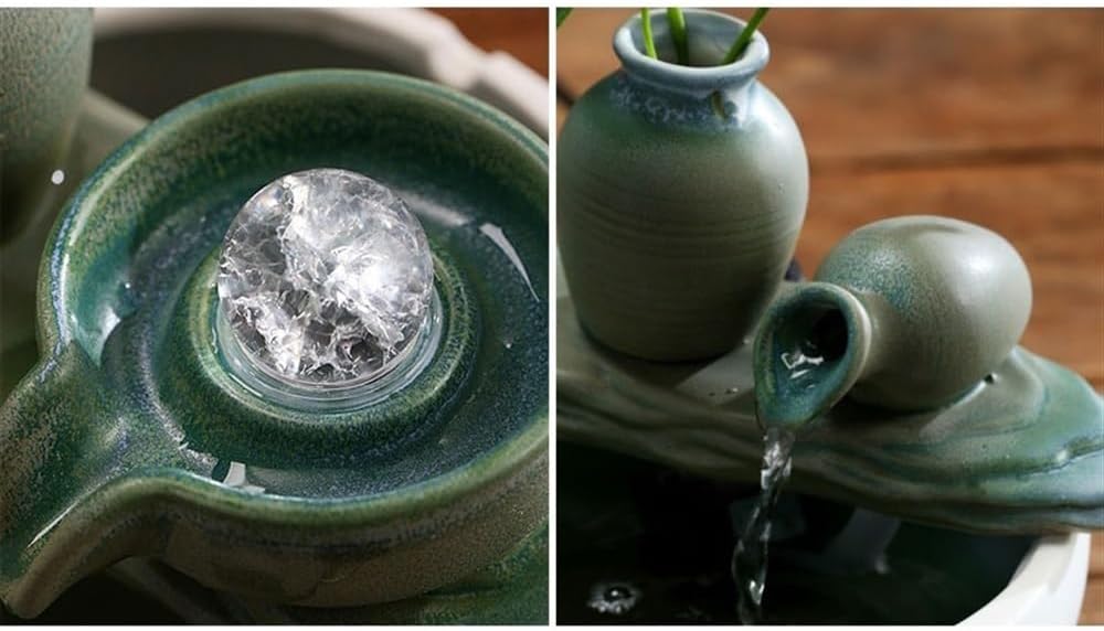 GLigeT Tabletop Fountain Living Room Circulating Water Transit Office Desktop Humidifier Decorations Small Water Fountain Fountain Water Ornaments Water Fountain Decor