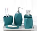 Bathroom Accessory Set Bathroom Accessories Set Ceramic Soap Dispenser Round Bathroom Accessories Set 5 Pieces Toothbrush Holder Mouthwash Cups Soap Dish Bath Accessory Set,Blue,6 Pieces