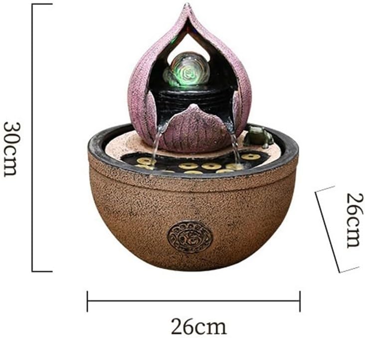 GLigeT Tabletop Fountain Home Living Room Circulating Water Business Gifts Streaming Water Ornaments Attract Wealth Simple Feng Shui Ball Desktop Fountain Water Fountain Decor
