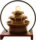 Tabletop Fountain with LED Lights Waterfall Fountain Indoor, Relaxation Desk Fountain, Water Fountain for Living Room Bedroom