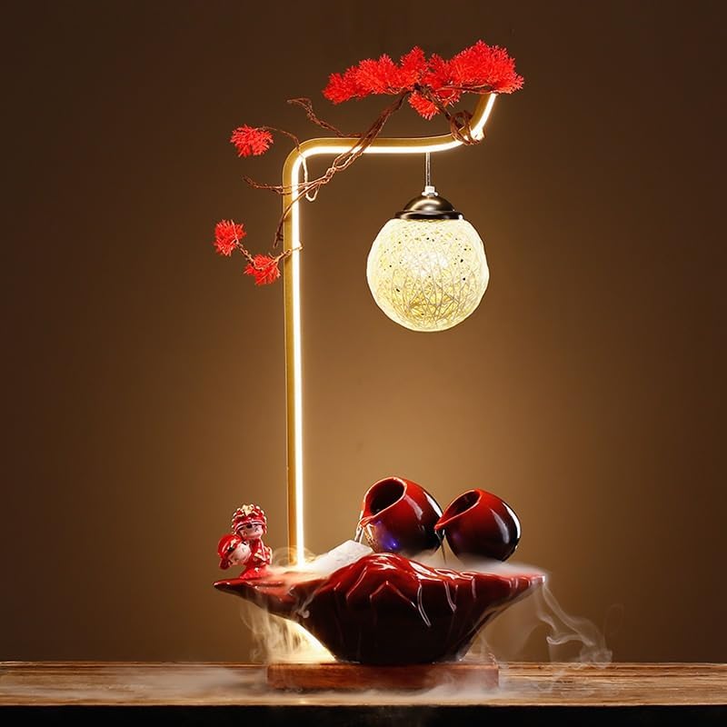 GUERNSEY Tabletop Fountain Tabletop Fountain Flowing Water Ornaments Chinese Tabletop Fountain Interior Decoration Home Crafts Indoor Fountain