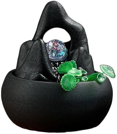 GLigeT Tabletop Fountain Ceramic Running Water Ornaments Fountain Housewarming Opening Gift Circulating Water Office Desktop Coffee Table Water Fountain Water Fountain Decor