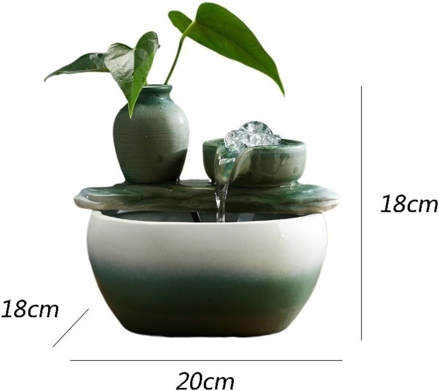 GLigeT Tabletop Fountain Small Water Fountain Fountain Water Ornaments Living Room Circulating Water Transit Office Desktop Humidifier Decorations Water Fountain Decor(Blue)