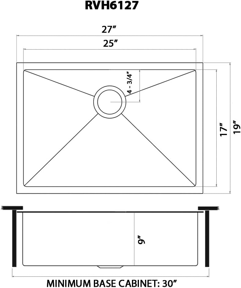 Ruvati 27-inch Undermount Satin Brass Matte Gold Stainless Steel Kitchen Sink 16 Gauge Single Bowl - RVH6127GG