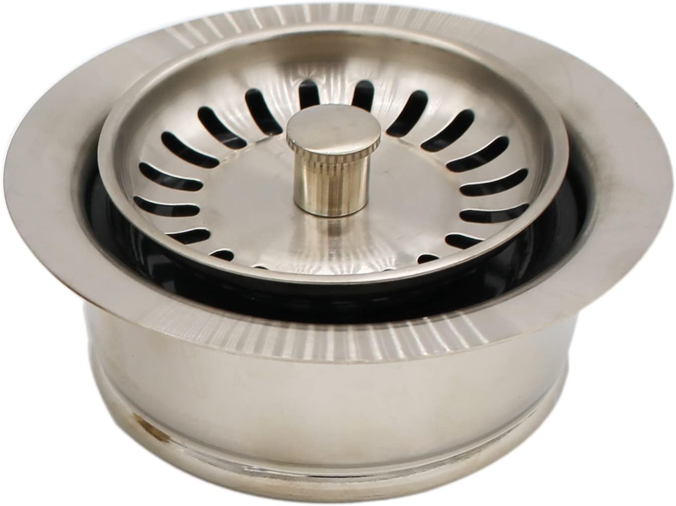 Westbrass CO2155S-20 COMBO PACK 3-1/2' Wing Nut Twist Style Large Kitchen Sink Basket Strainer and Waste Disposal Flange with Basket Strainer, Stainless Steel