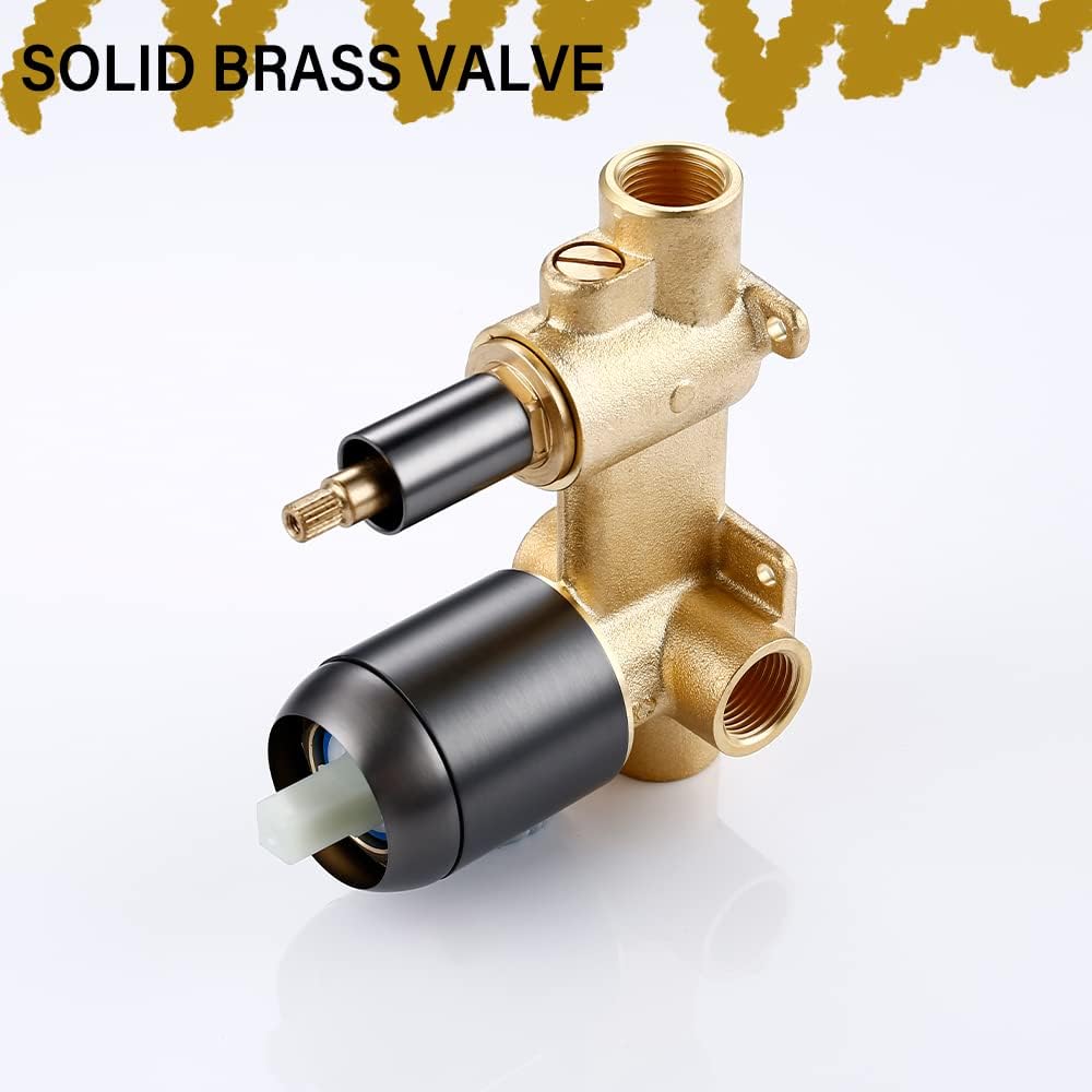 Bathtub Shower Faucet Set, Bath Mixer Taps with Shower Waterfall, Brass Shower Head Hand Sprayer 2 Ways Hot and Cold Mixing Tap Bathroom Sink Taps Shower Set, Grey